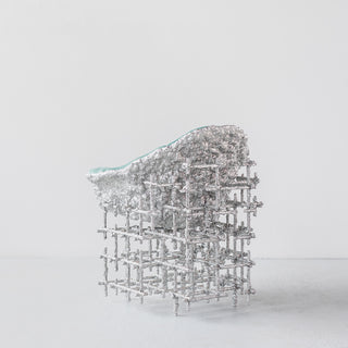 Stuffed Shell Chair: Silver and Blue