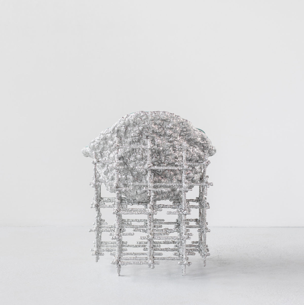 Stuffed Shell Chair: Silver and Blue