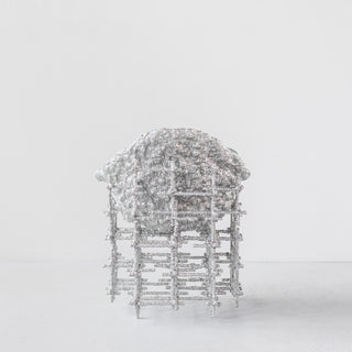 Stuffed Shell Chair: Silver and Blue