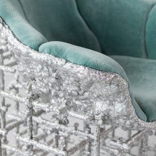 Stuffed Shell Chair: Silver and Blue