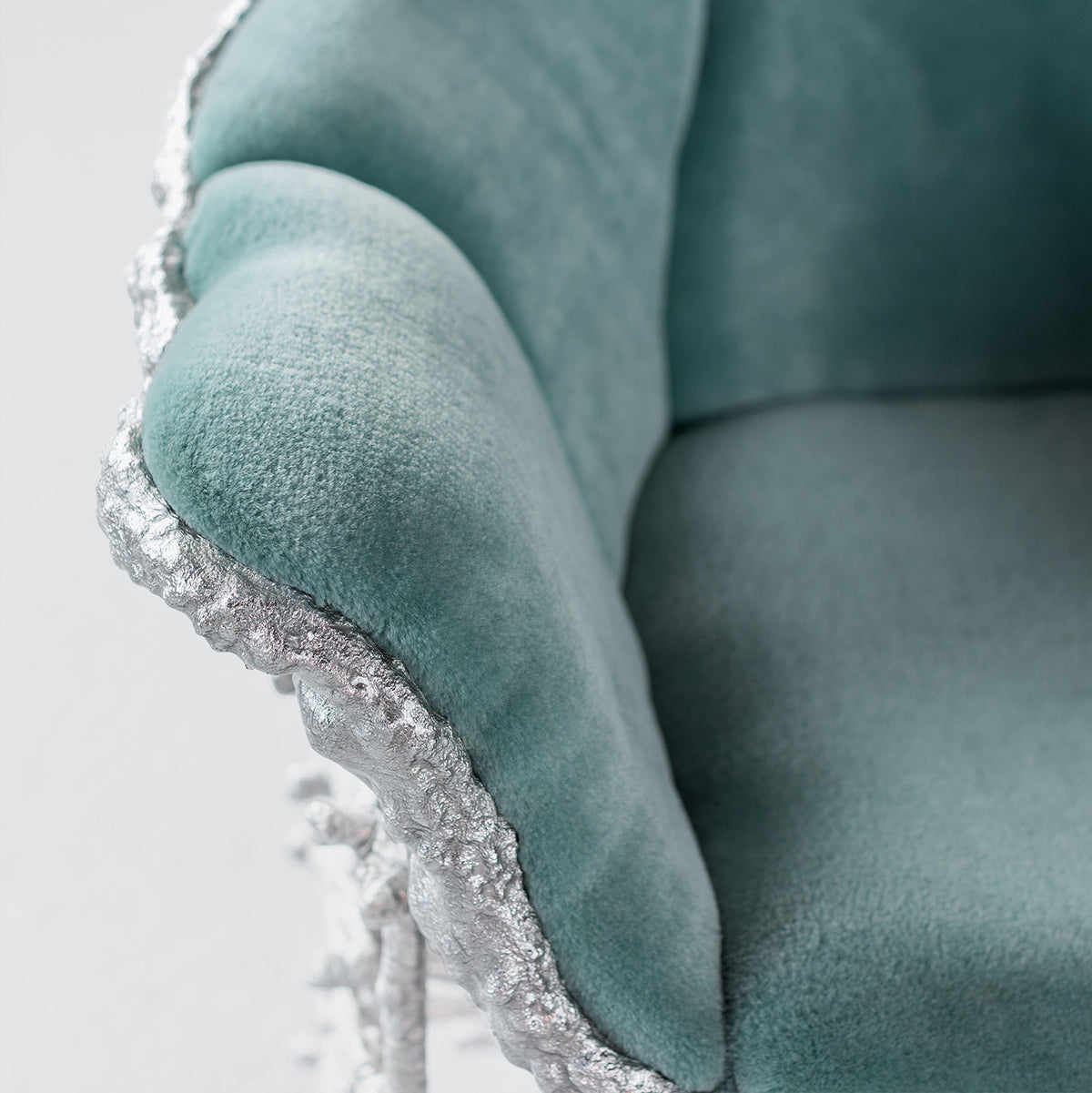 Stuffed Shell Chair: Silver and Blue
