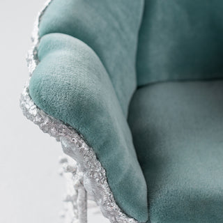Stuffed Shell Chair: Silver and Blue